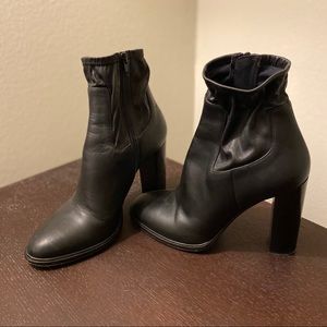 Classic black leather bootie